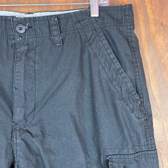 WeArFirst Mens Shorts Black Cargo Outdoors Active Gorpcore 100% Cotton 36x10 - Picture 3 of 12